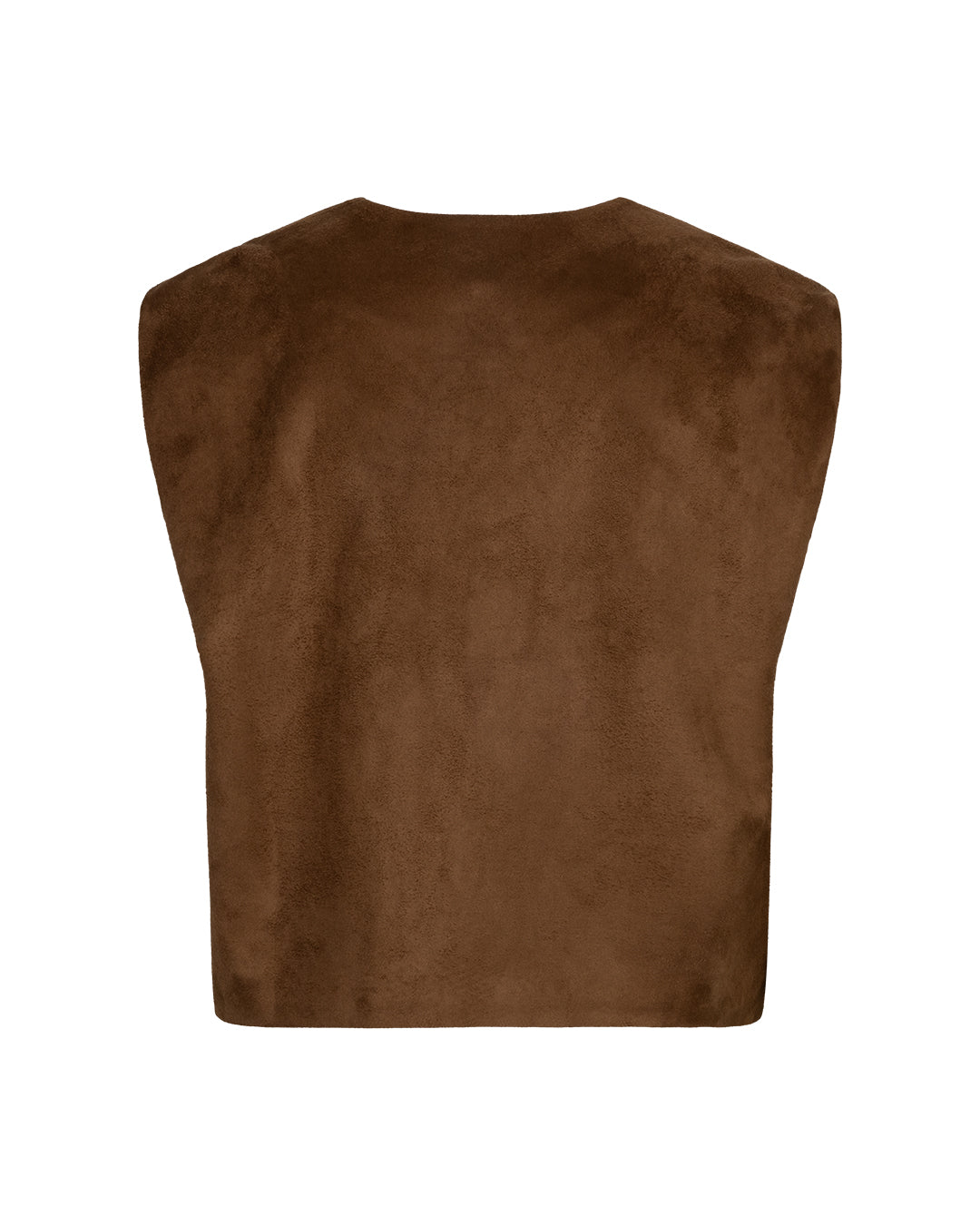 Red Button Waistcoat suedine praline