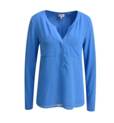 MILANO ITALY Jersey Blouse with woven front & Chestpockets