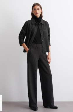 Marc O'Polo Relaxed jersey pinstripe trousers made from a soft organic cotton blend