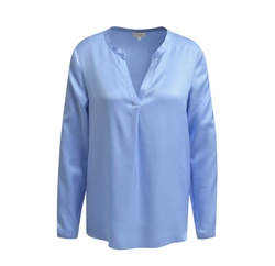 Milano Italy V-Neck Blouse, pleat at cf and 1/1 sleeves