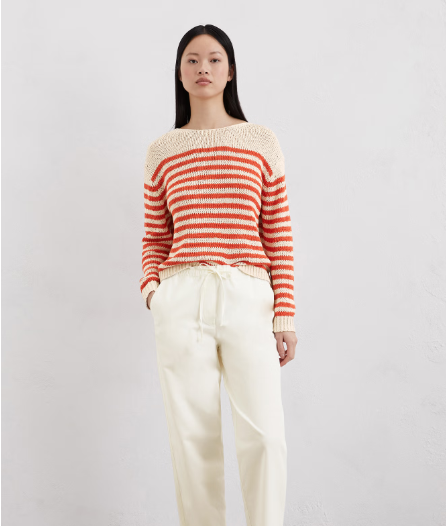 Marc O'Polo Striped sweater loose made from an organic cotton blend