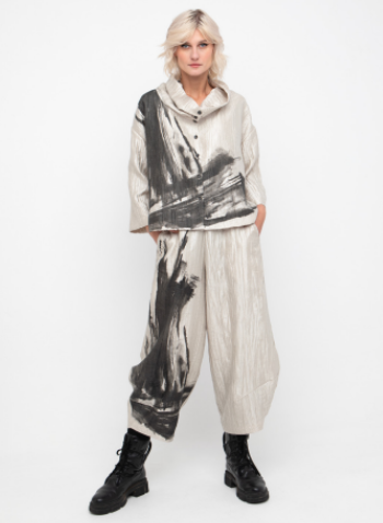 OZAI N KU GOLD SPLASH TROUSERS