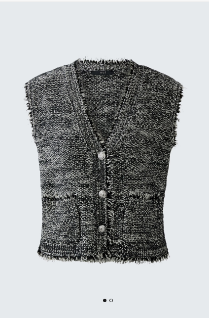 OUI Knitted vest - black grey