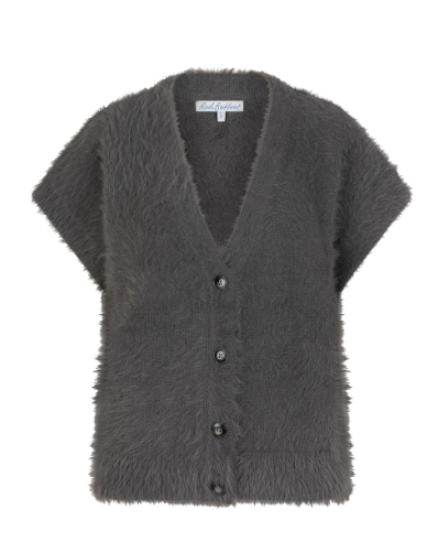 Red Button Sleeveless Fuzzy