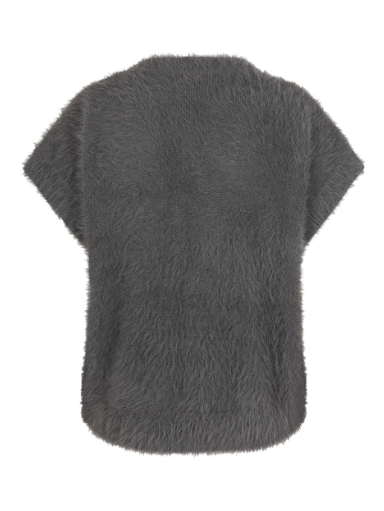 Red Button Sleeveless Fuzzy