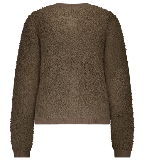 Red Button Jacket Knit Boucle