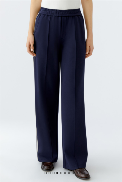 OUI Slip pants - dark blue white