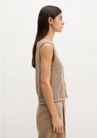 Marc O'Polo Sleeveless cardigan slim made from ribbon yarn