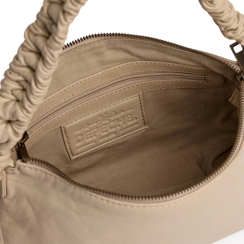 Depeche Sheep leather crossover bag with ruched strap