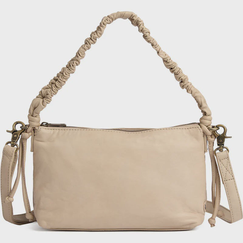 Depeche Sheep leather crossover bag with ruched strap