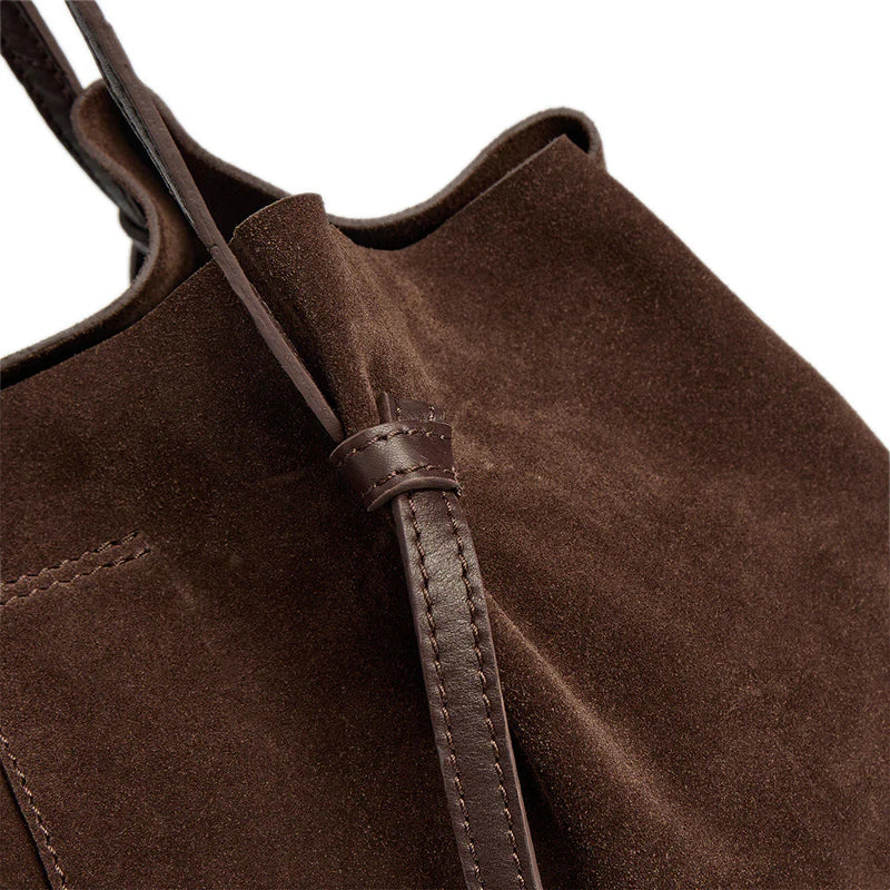 DEPECHE Chocolate Suede Shopper