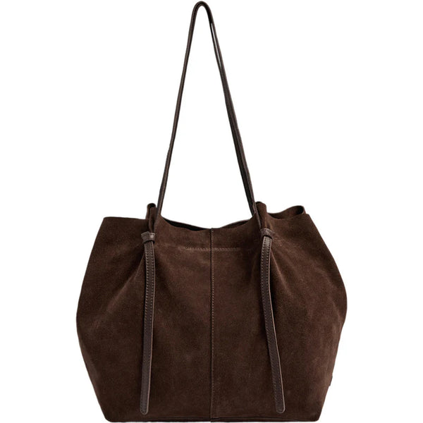 DEPECHE Chocolate Suede Shopper