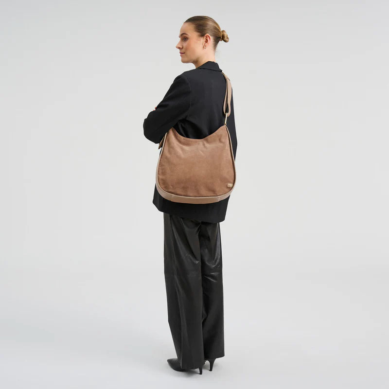 Depeche Shoulder bag in suede and cow leather