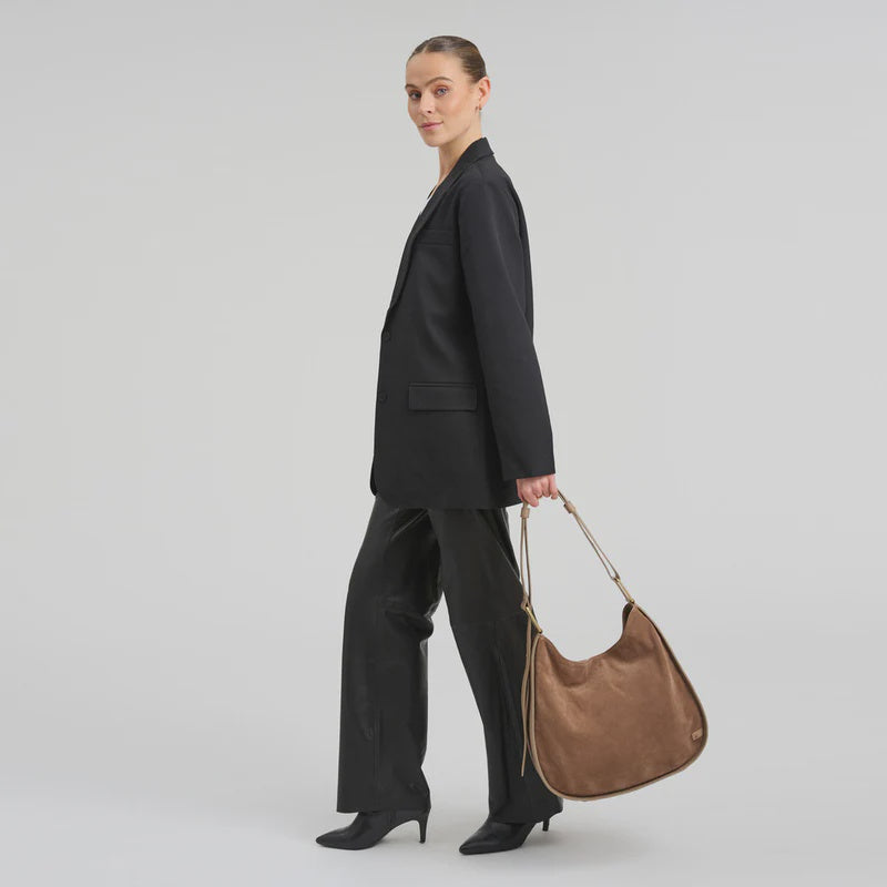 Depeche Shoulder bag in suede and cow leather