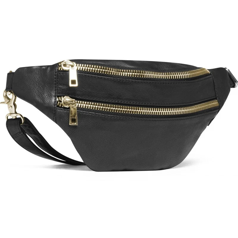 DEPECHE bumbag with golden zippers