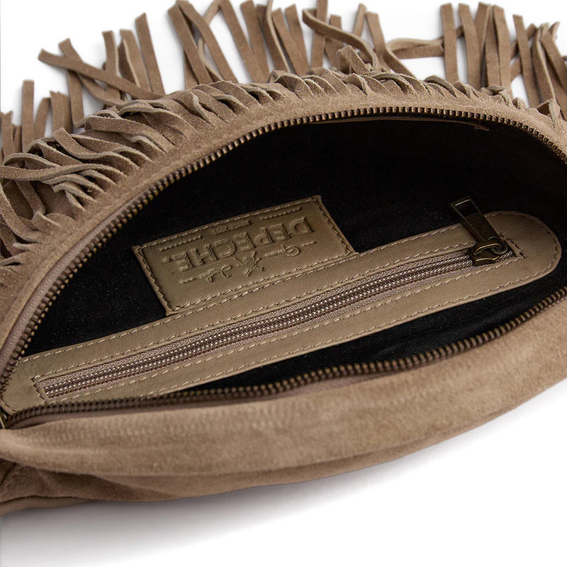 DEPECHE Suede bumbag with fringes