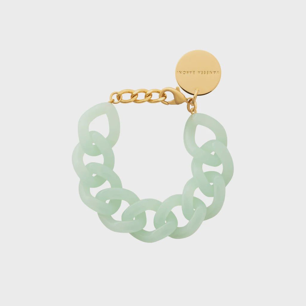 Vanessa Baroni Flat Chain Bracelet opaline mint