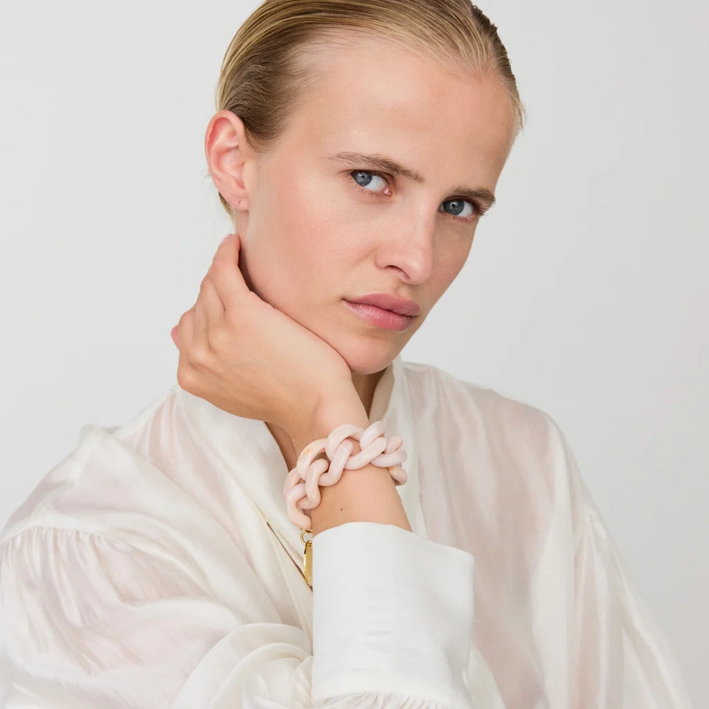 Vanessa Baroni Great Bracelet ivory rose marble