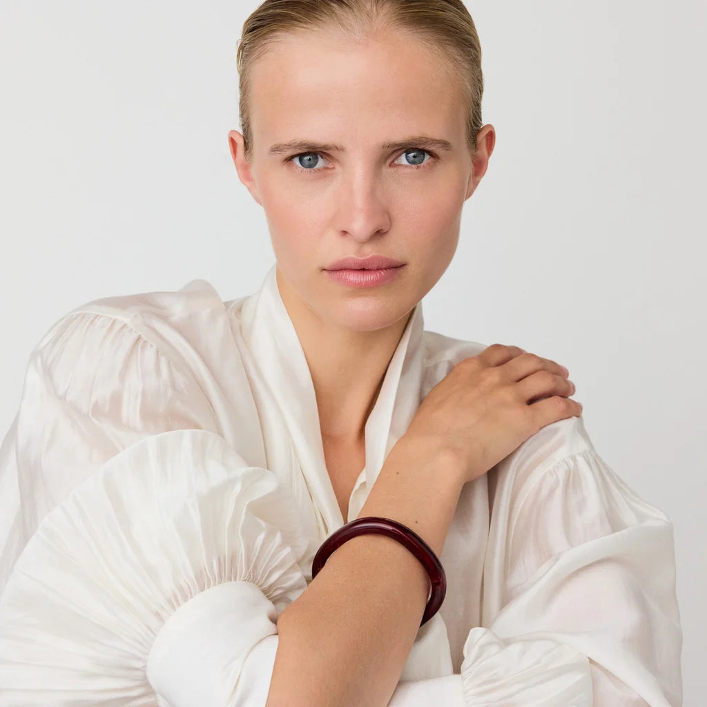 Vanessa Baroni Soft Edge Bangle bordeaux marble