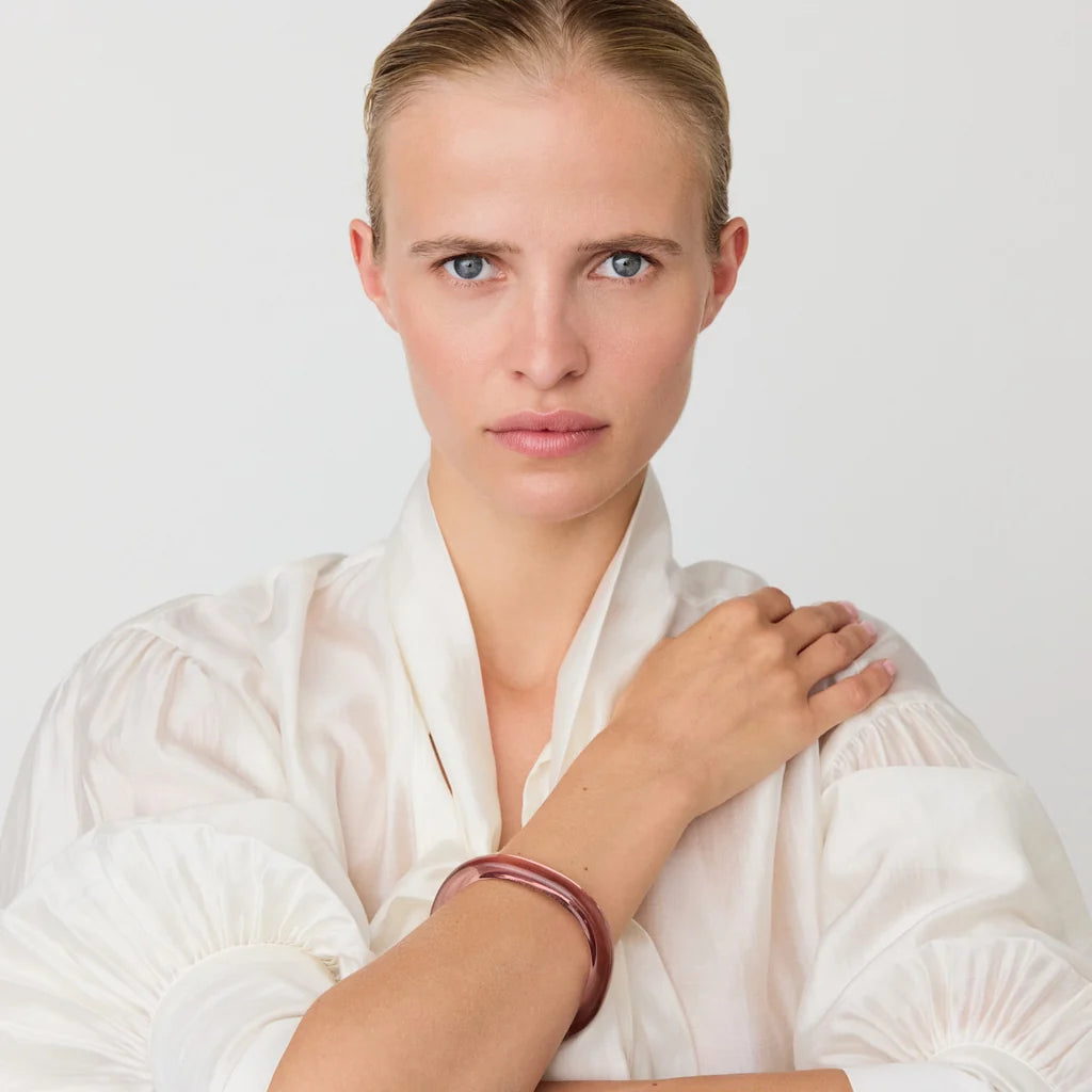 Vanessa Baroni Soft Edge Bangle clear taupe