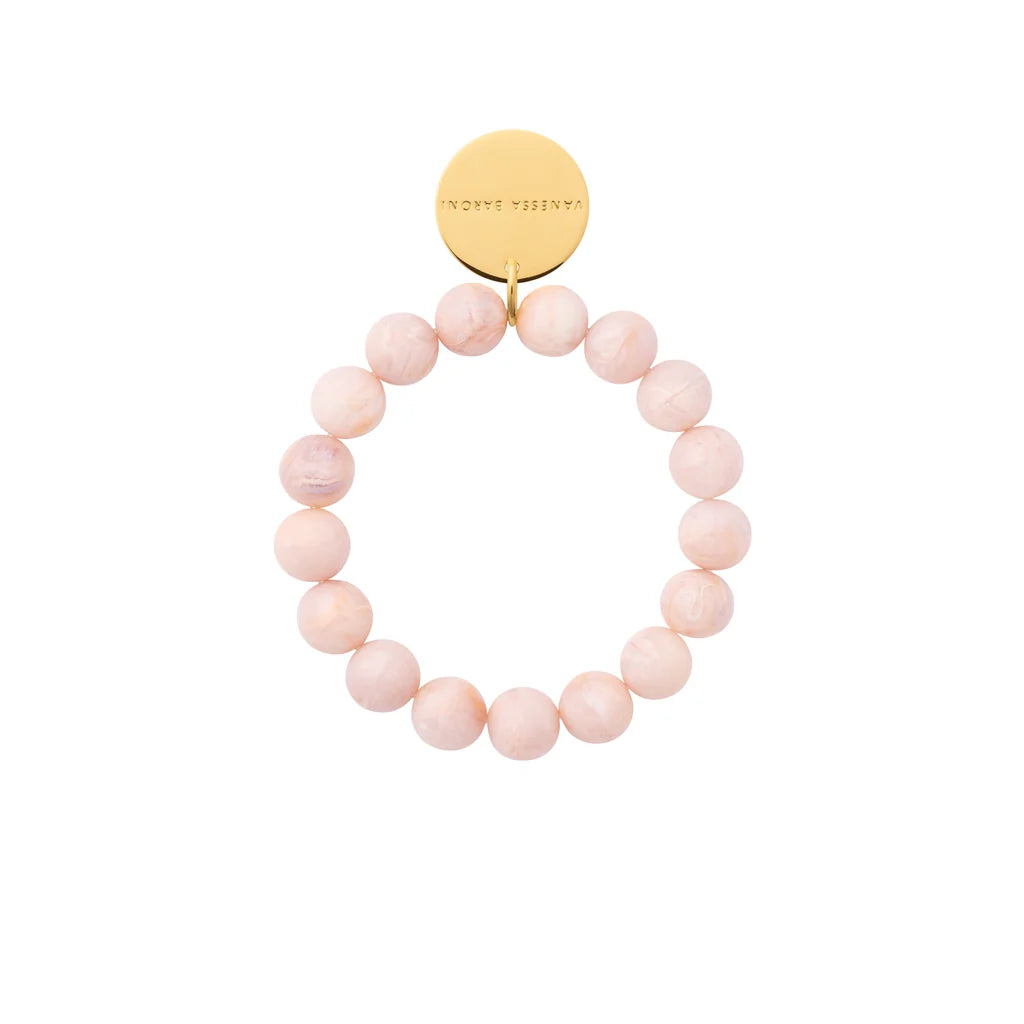 Vanessa Baroni Mini Beads Flex Bracelet ivory rose marble