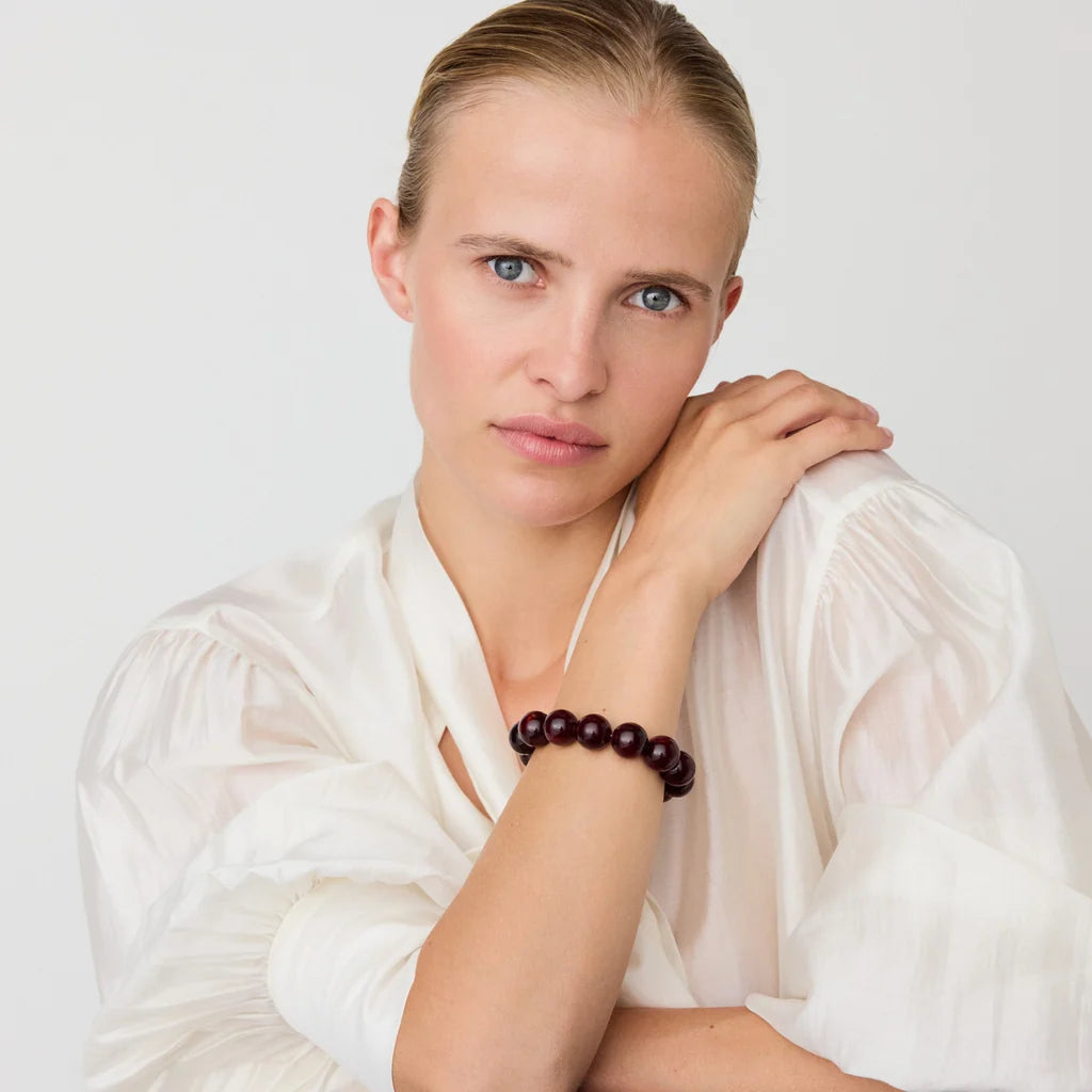 Vanessa Baroni Beads Flex Bracelet bordeaux marble