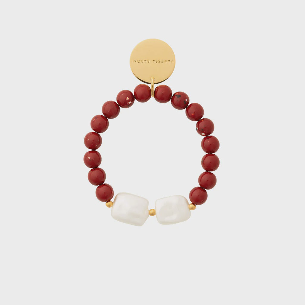 Vanessa Baroni Beach Beads Flex Bracelet coral