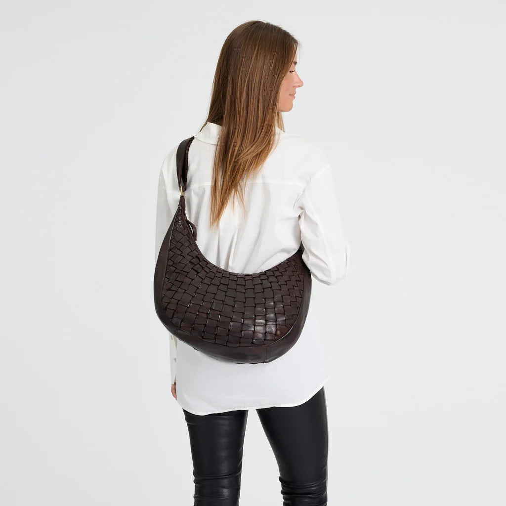 DEPECHE Warsaw handwoven leather shoulder bag