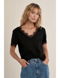 Molly Bracken Basic T-shirt, lace detail