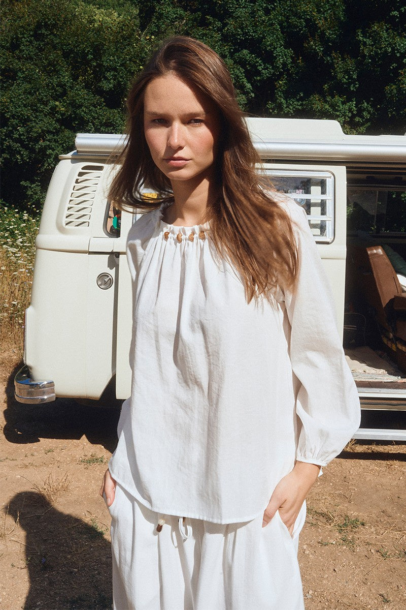 Molly Bracken Beaded round neck blouse