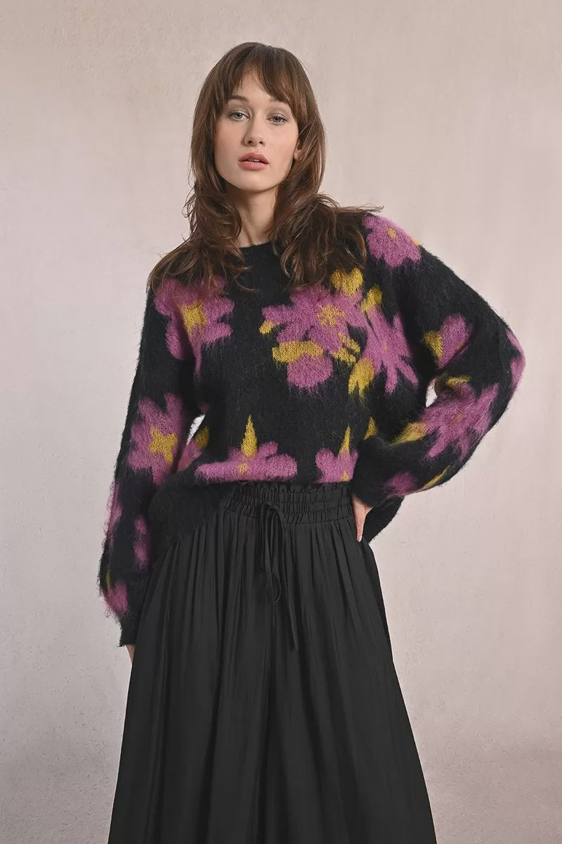 Molly Bracken Floral sweater in brushed knit