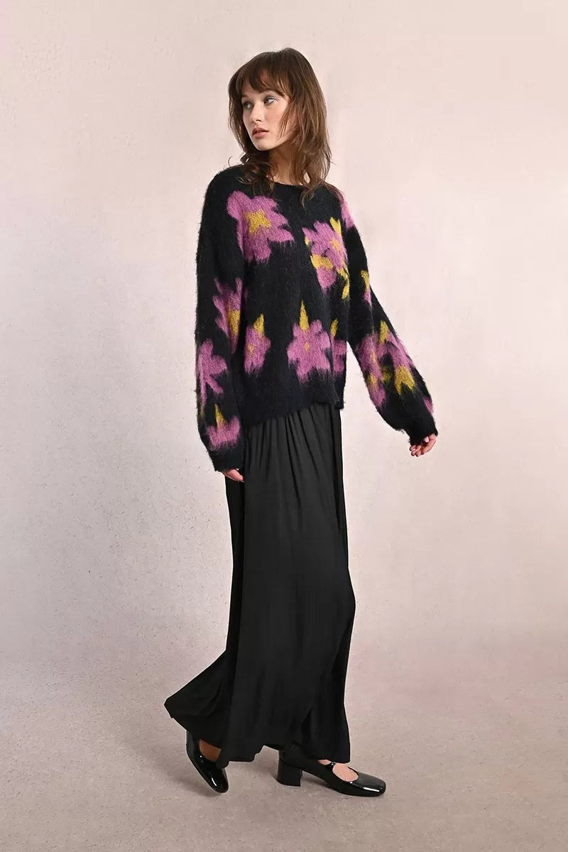Molly Bracken Floral sweater in brushed knit