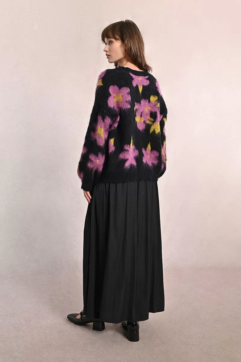 Molly Bracken Floral sweater in brushed knit