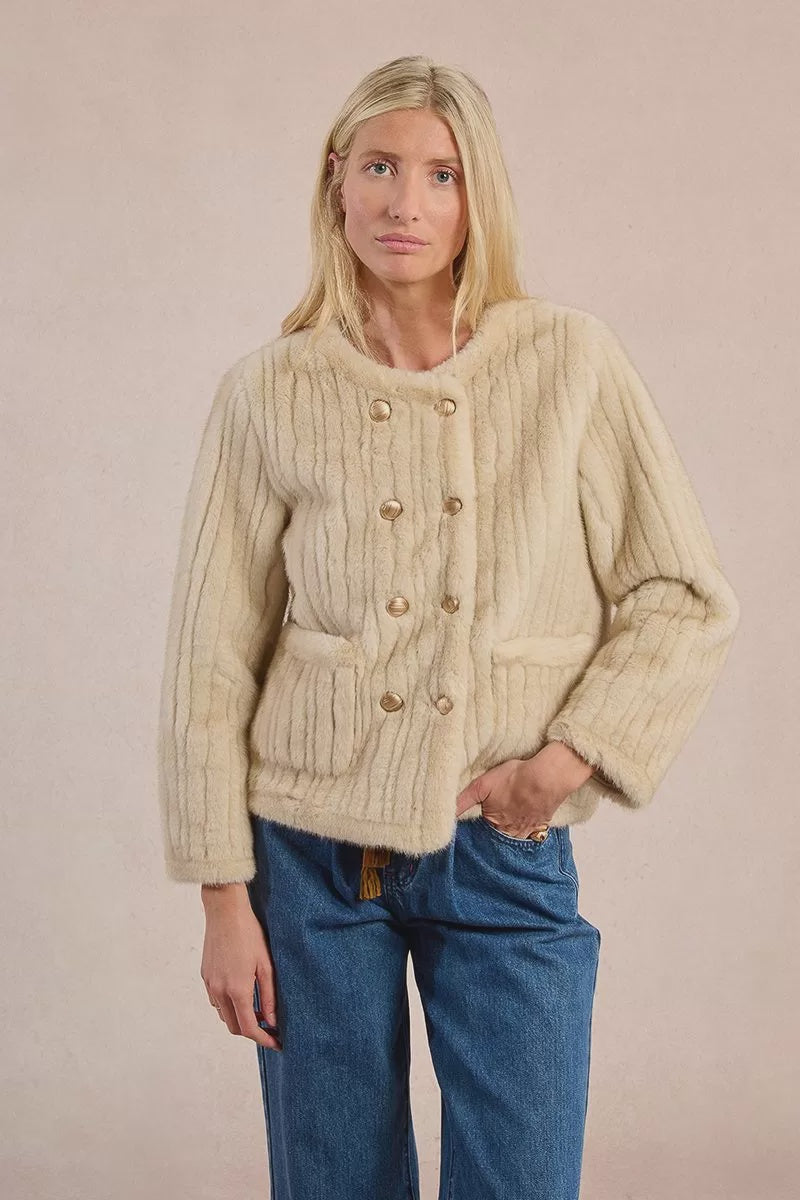 Molly Bracken Fur-effect officer jacket