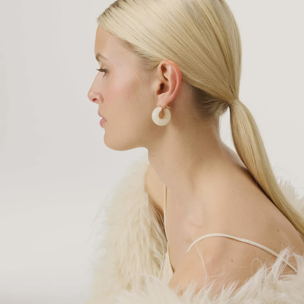 Vanessa Baroni Circlet Earring pearl marble