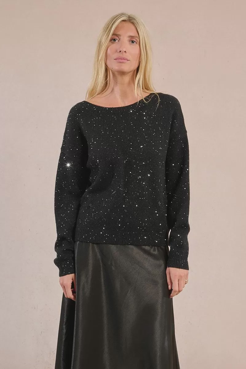 Molly Bracken Halter sweater with sequins