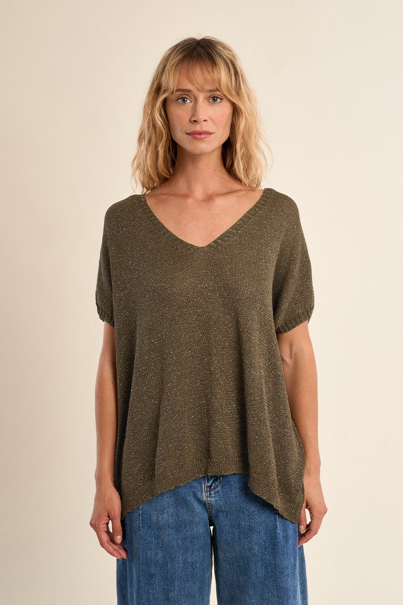 Molly Bracken Iridescent knit sleeveless sweater