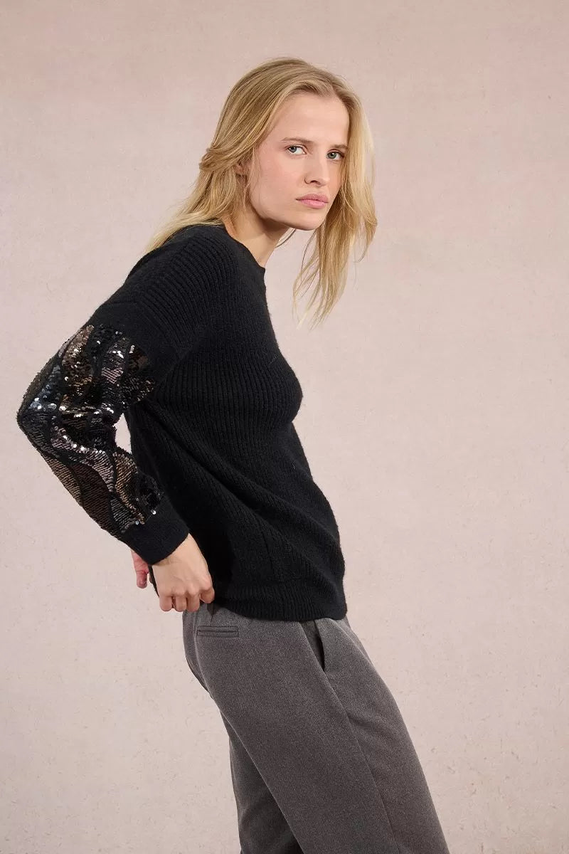 Molly Bracken Knitted sweater, sequin sleeve