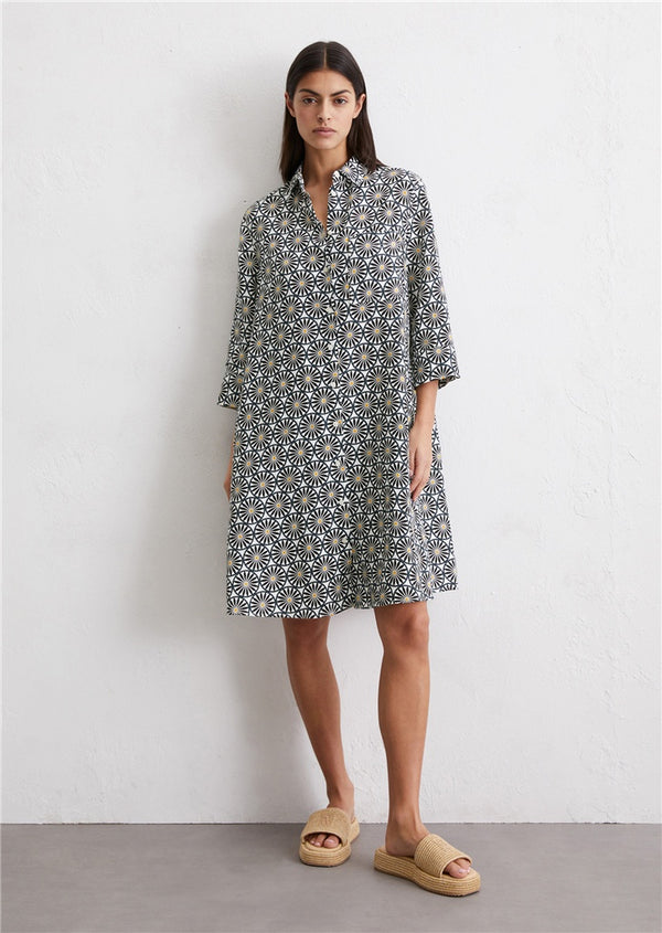 Marc O'Polo Relaxed linen dres with print pattern