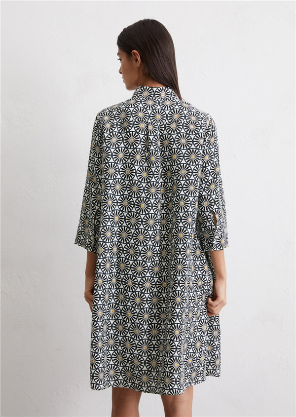 Marc O'Polo Relaxed linen dres with print pattern