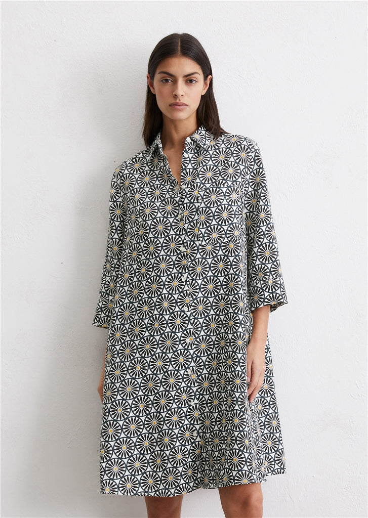 Marc O'Polo Relaxed linen dres with print pattern