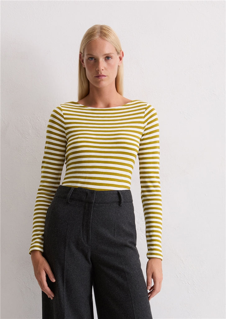 Marc O'Polo Longsleeve regular slub jersey stripe