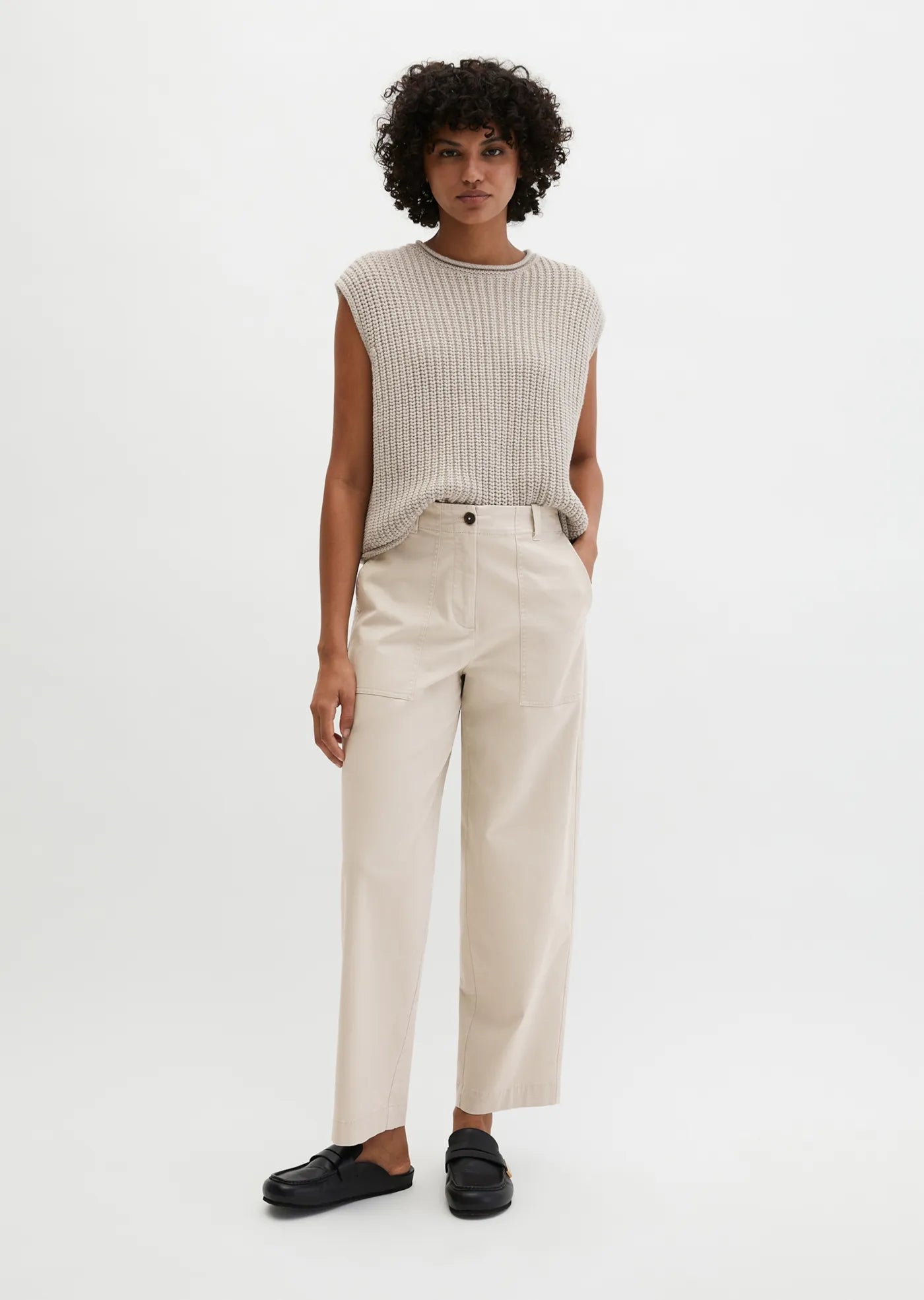 Marc O'Polo Barrel Pants made from brushed cotton twill