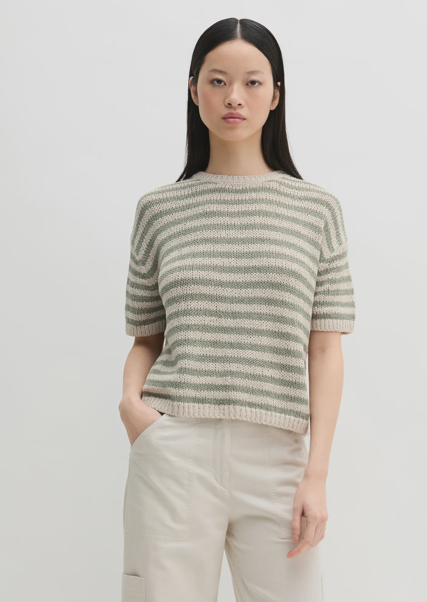 Marc O'Polo SHORT SLEEVE SWEATER LOOSE MADE FROM RIBBON YARN