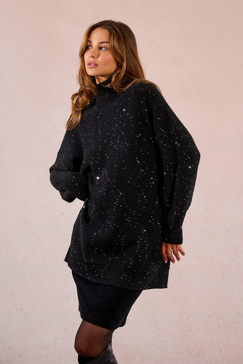 Molly Bracken Oversized knit and sequin sweater