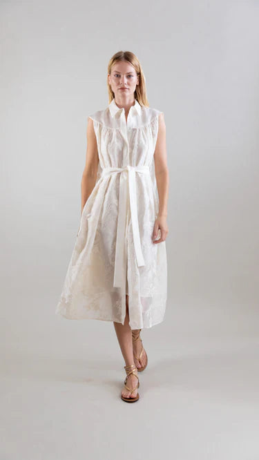 Psophia ETHEREAL BOTANICAL TENCEL SHIRT-INSPIRED DRESS