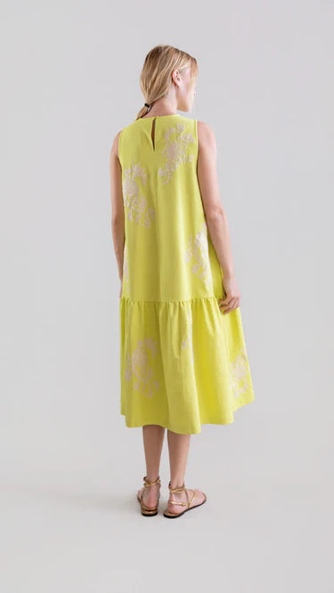 Psophia FLASH LEMON SLEEVELESS PEPLUM DRESS