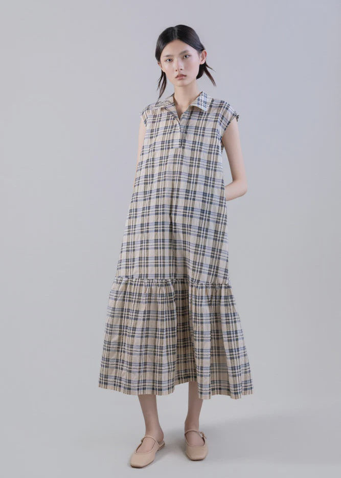 Psophia SOFT-TOUCH PLAID A-LINE DROP-WAIST DRESS
