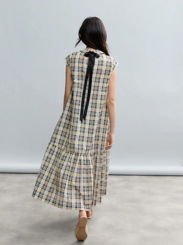 Psophia SOFT-TOUCH PLAID A-LINE DROP-WAIST DRESS