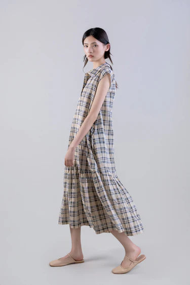 Psophia SOFT-TOUCH PLAID A-LINE DROP-WAIST DRESS